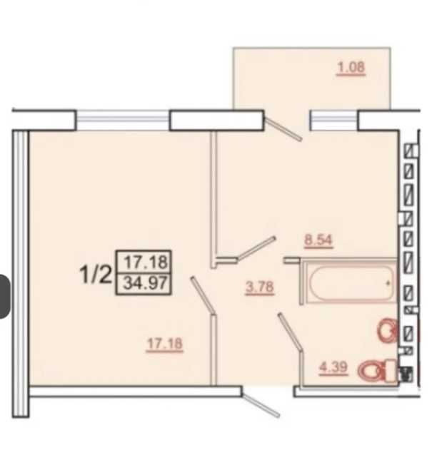 1К, НОВОБУДОВА , іпотека так, телефонуй, середній поверх