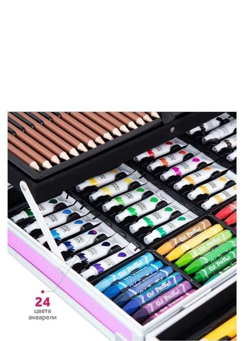 Набір для малювання в валізці «Единоріг» 145 предметів Рожевий