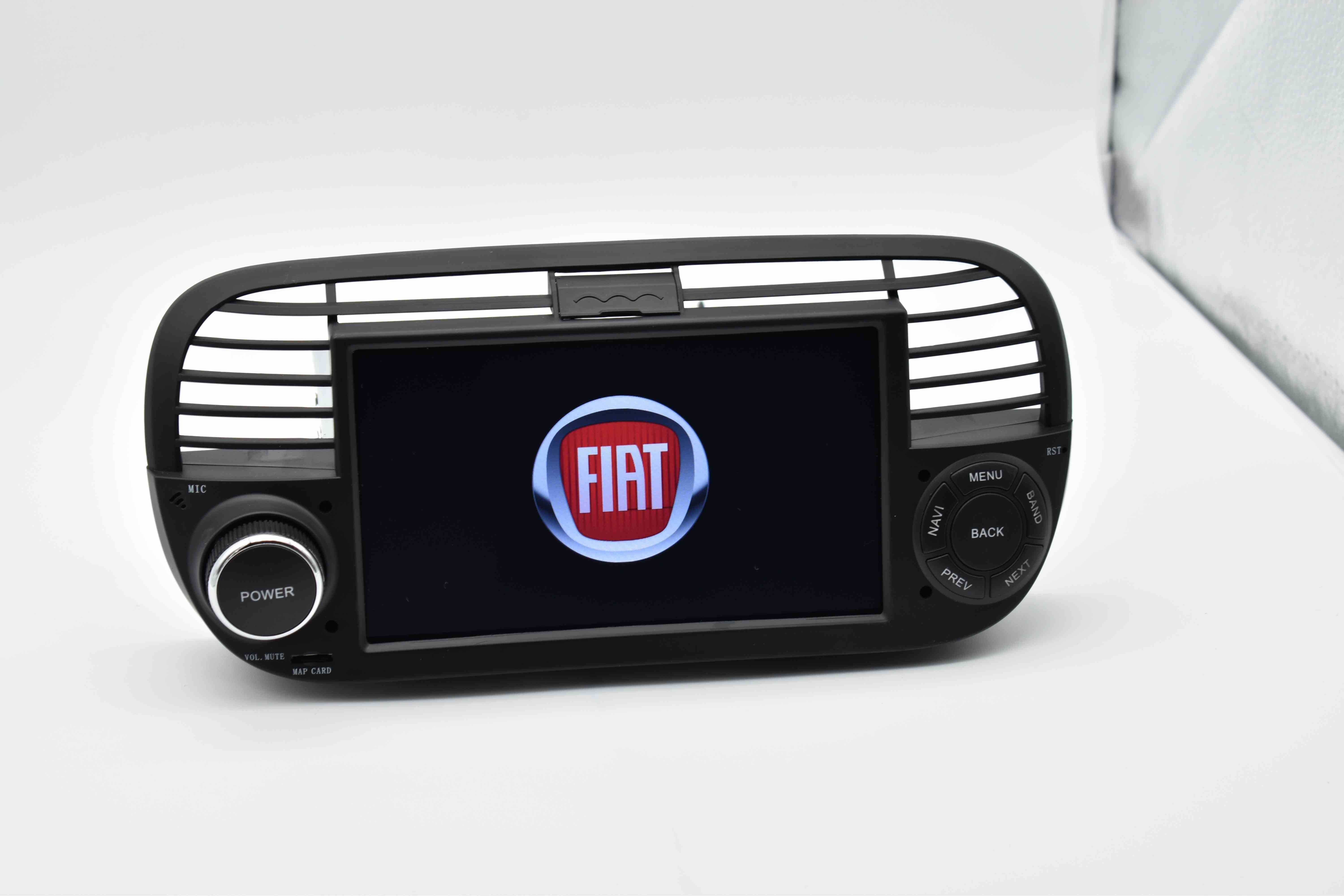 Radio Android Fiat 500 Preto • Wifi - GPS - Bluetooth + CÂMARA