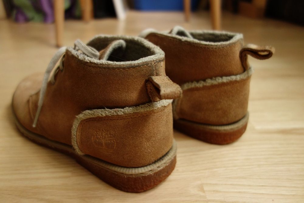 Туфли ботинки Timberland замшевые бежевые 24 см стелька