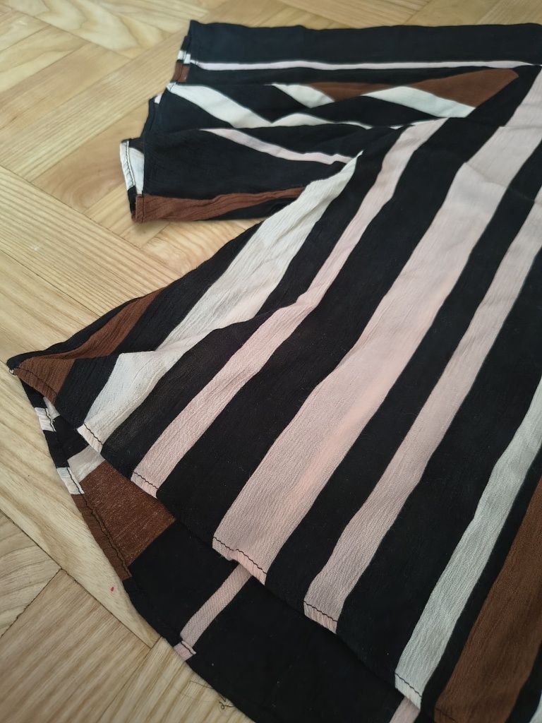 Top koszula narzutka bluzka oversize zara w paski pionowe koszulka