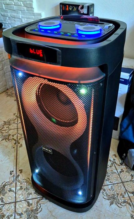 Потужна портативна колонка + 2 мікрофони, ZXX на 60 Вт караоке TWS