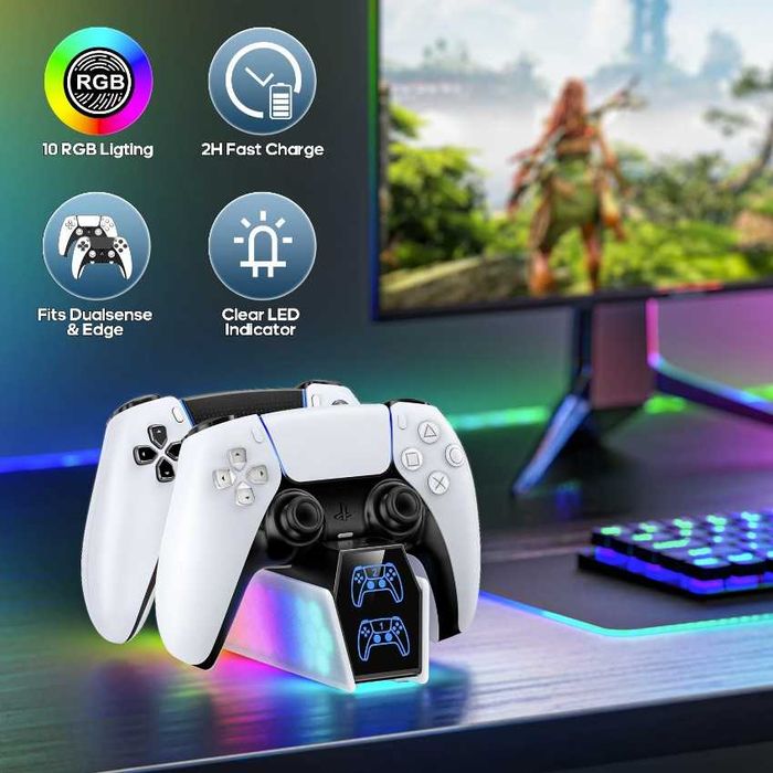 Зарядна станція RGB для DualSense PS5