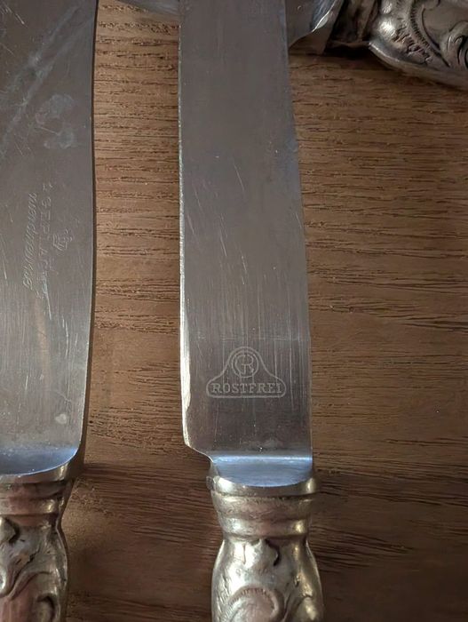 Stare zdobione noże Gerlach 12 sztuk