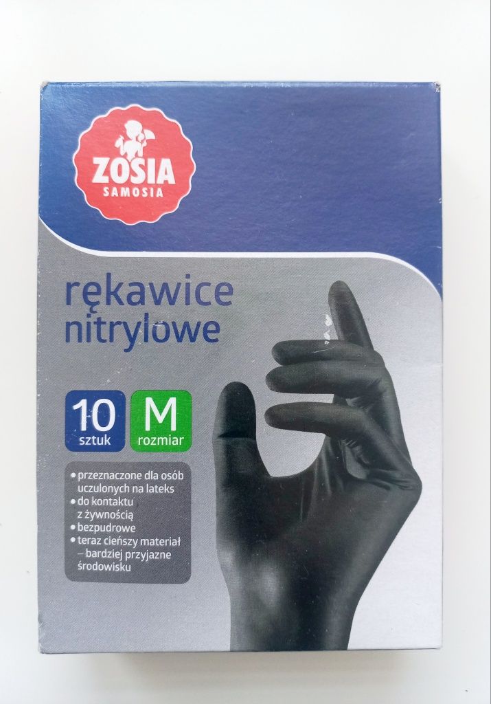 Rękawiczki nitrylowe jednorazowe M 10szt. czarne