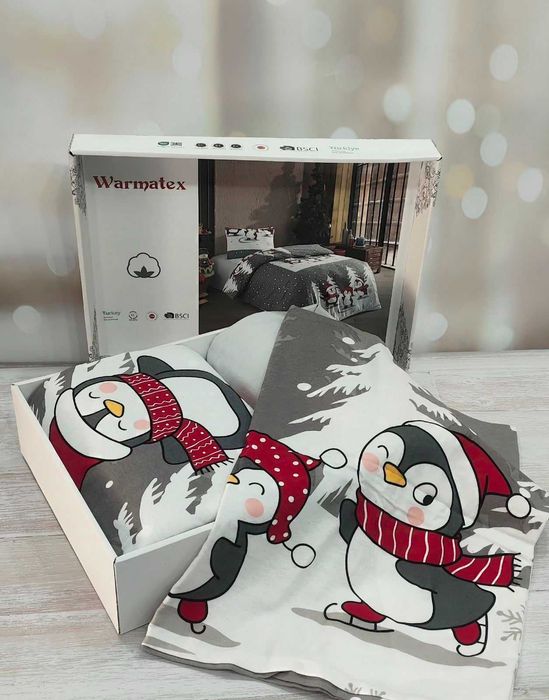 ДО СВЯТ. Тепла постільна білизна (полуторна).Подарункова коробка.