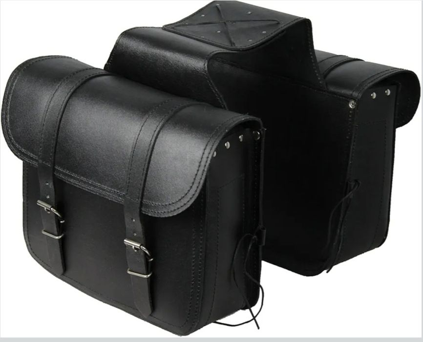 Malas Alforges pretas em pele