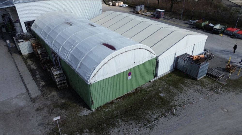 Hala Namiotowa 252m2 SOLIDNA Garaż Gotowa do Ponownego Montażu TRANSPO