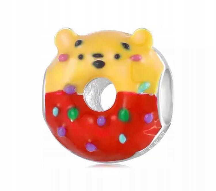 charms do pandora srebro s925 pączek kubuś Puchatek Disney donut