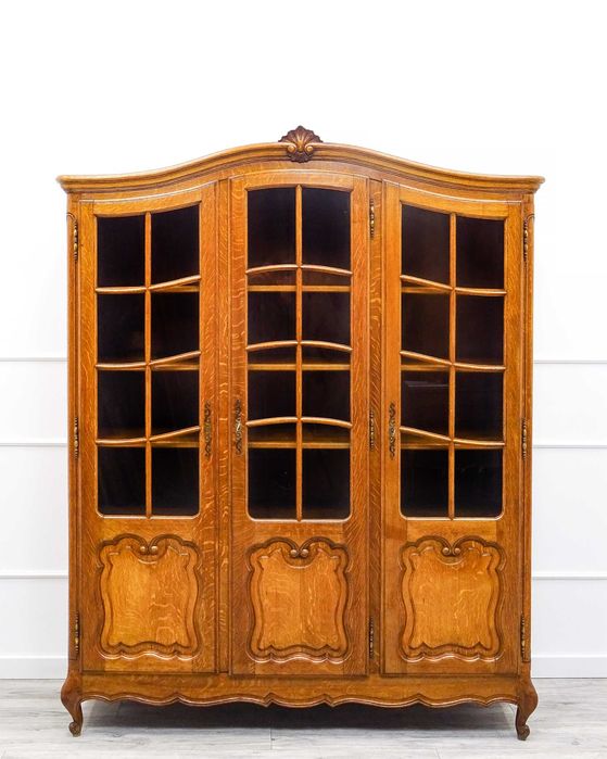 Francuska WITRYNA drewniana BIBLIOTECZKA Ludwik DĄB 3 fronty + szprosy