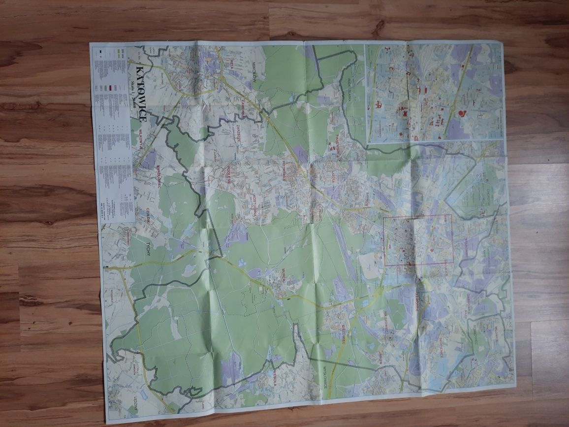Stara mapa Katowic Katowice 1998 rok