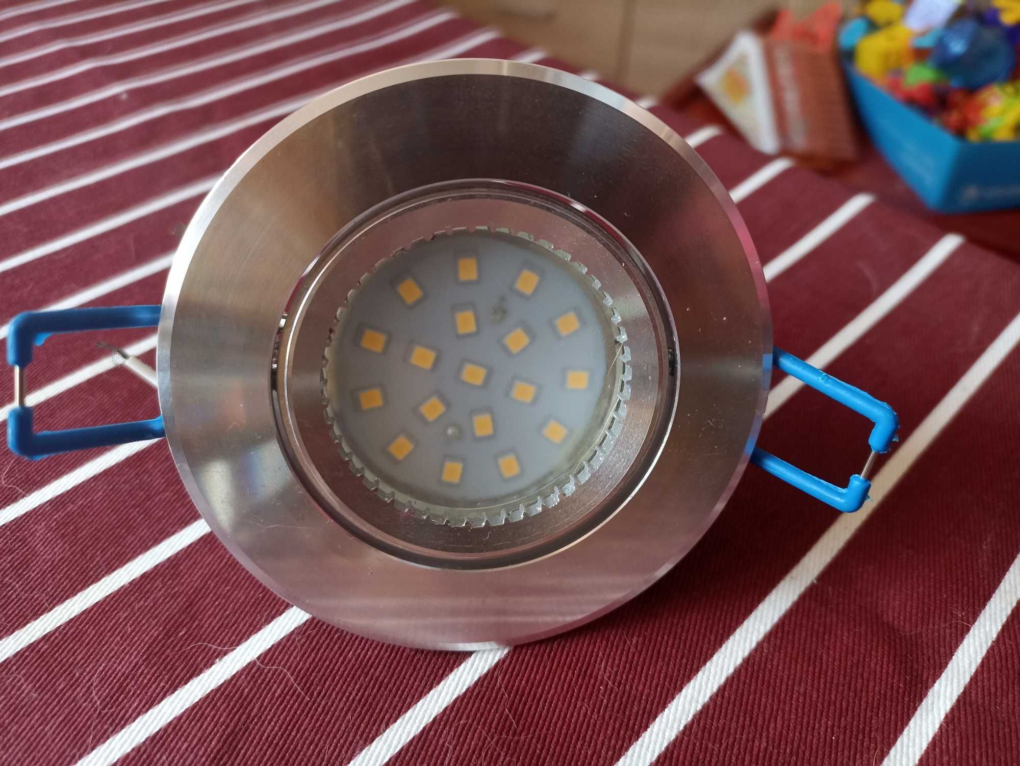 Lampa sufitowa LED okrągła srebrna polerowana