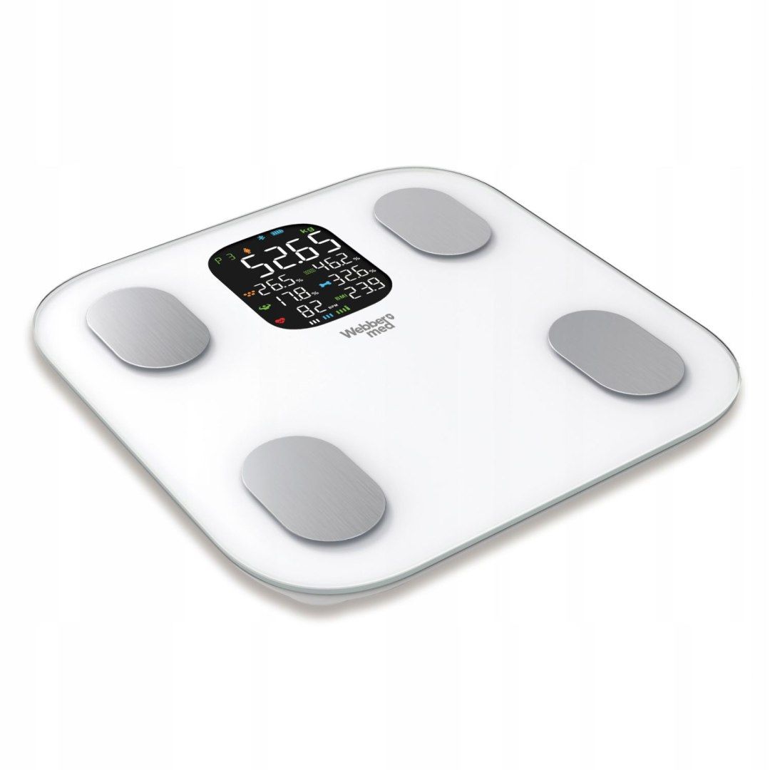 Waga łazienkowa analityczna 15 parametrów Apple Health Google Fit VERA