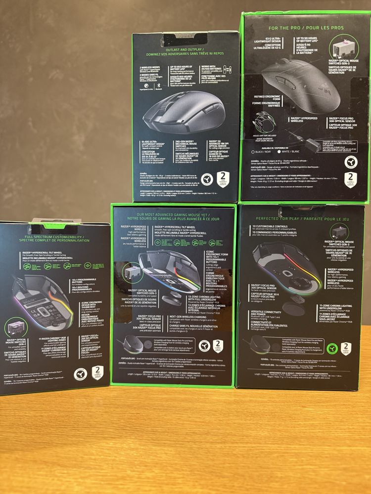 Миша Razer Basilisk V3 Pro, Cobra Pro, Orochi V2, DeathAdder, Viper