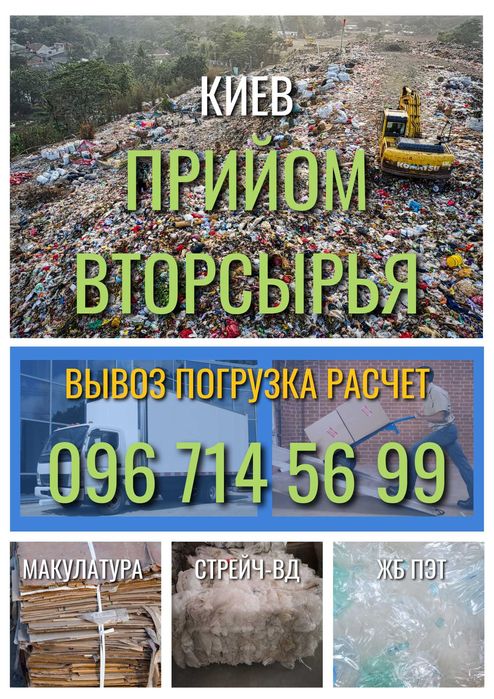 Прием вывоз Сдача Макулатуры пленки Вторсырья