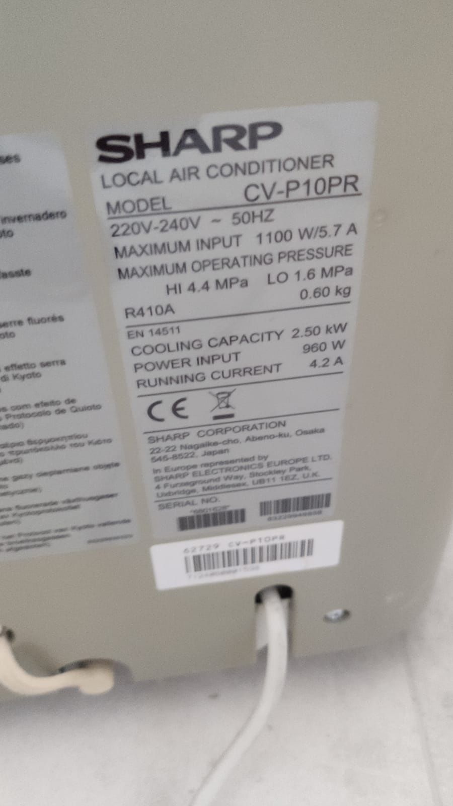 Klimatyzator przenośny Sharp CV-P10PR