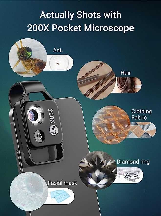 Obiektyw/mikroskop  do smartfona Apexel 200x