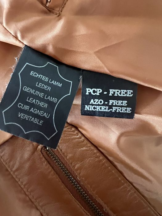 Skóra naturalna kurtka damska brązowa toffi cielista L 40 Broch