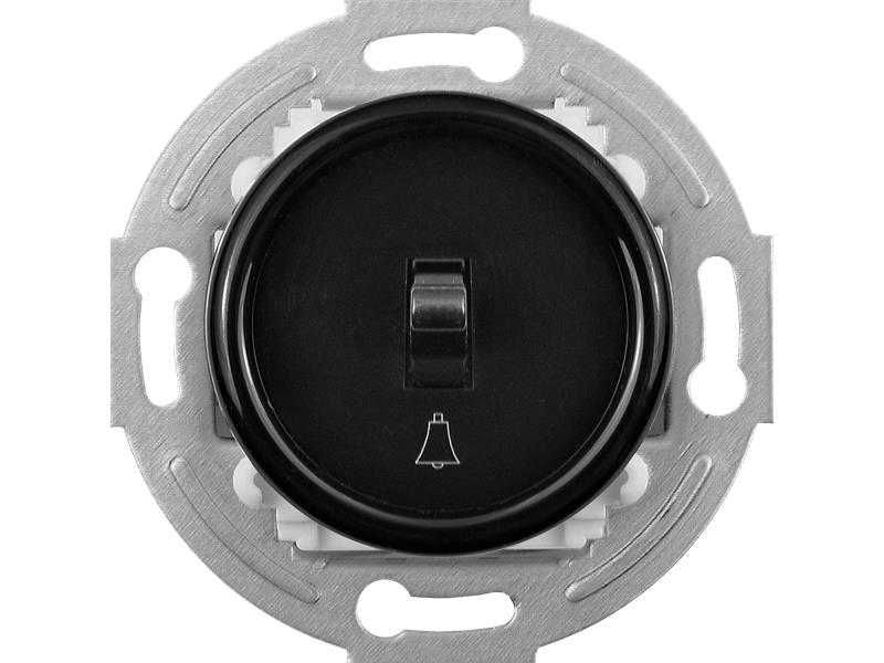 RETRO wyłącznik dzwonkowy CZARNY bez ramki LOFT PRL