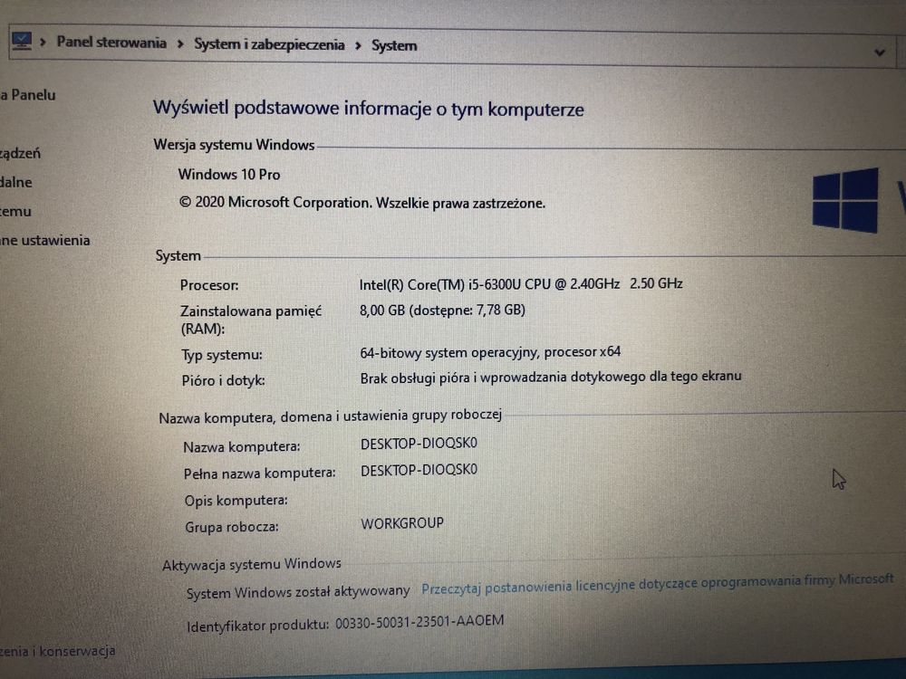 Lenovo L560 I5-6300U 4Gb 256 SSD WIN 10 PRO GW