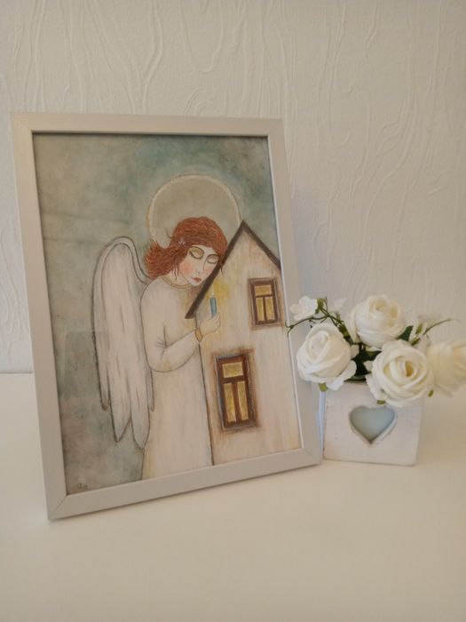 Obrazek  Anioł Stróż handmade - akwarela