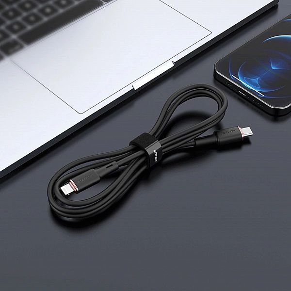 Acefast kabel MFI USB Typ C - Lightning 1,2m, 30W, 3A czarny (C2-01 bl