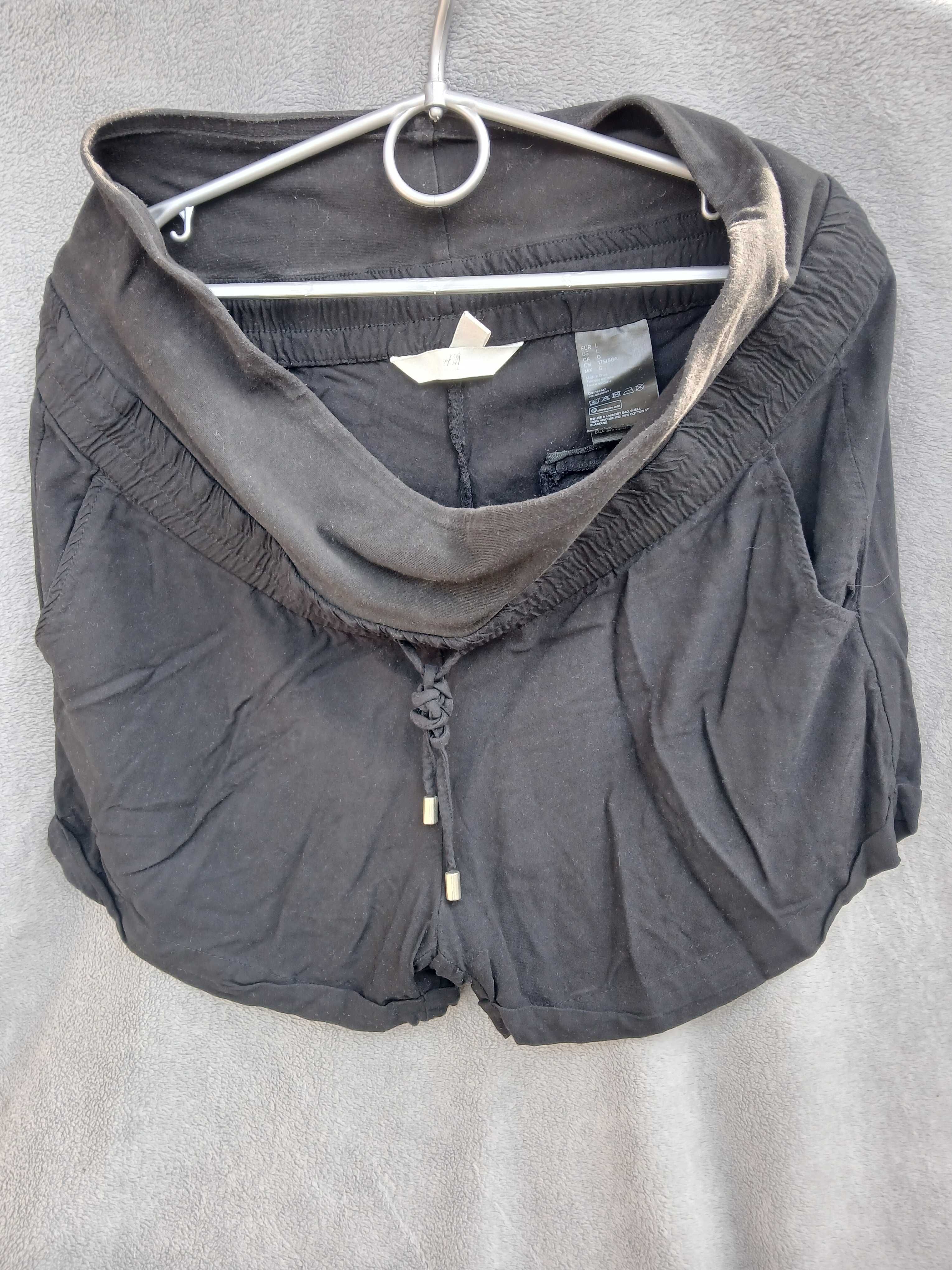 H&M mama krótkie spodenki ciążowe czarne  r. L