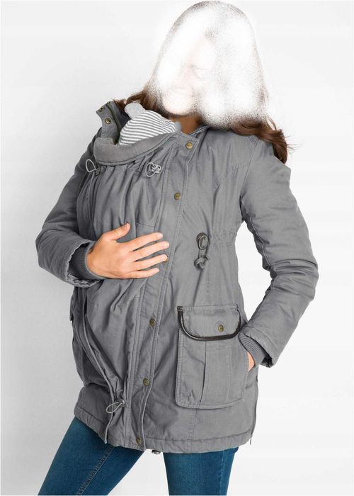 nowa ciepła Kurtka ciążowa z wstawką niemowlęcą  rozmiar 36