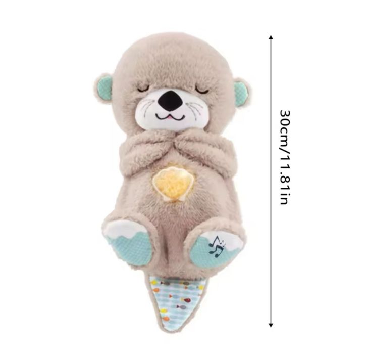 Мʼяка плюшева інтерактивна іграшка-нічник Дихаюча видра Выдра дышащая