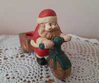 Figurka Święty Mikołaj na rowerze świecznik Boże Narodzenie Święta