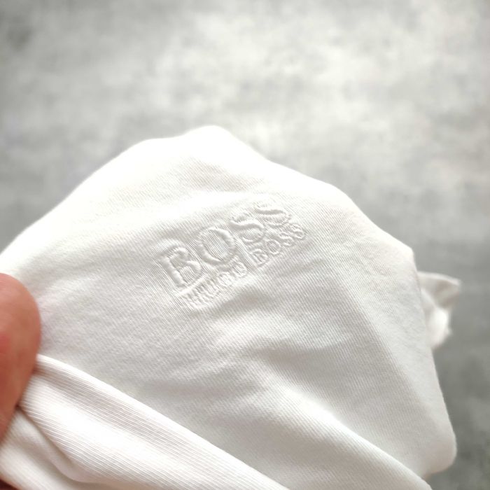MĘSKA Koszulka Biała Bawełna PREMIUM Male Logo Hugo Boss Elegancka