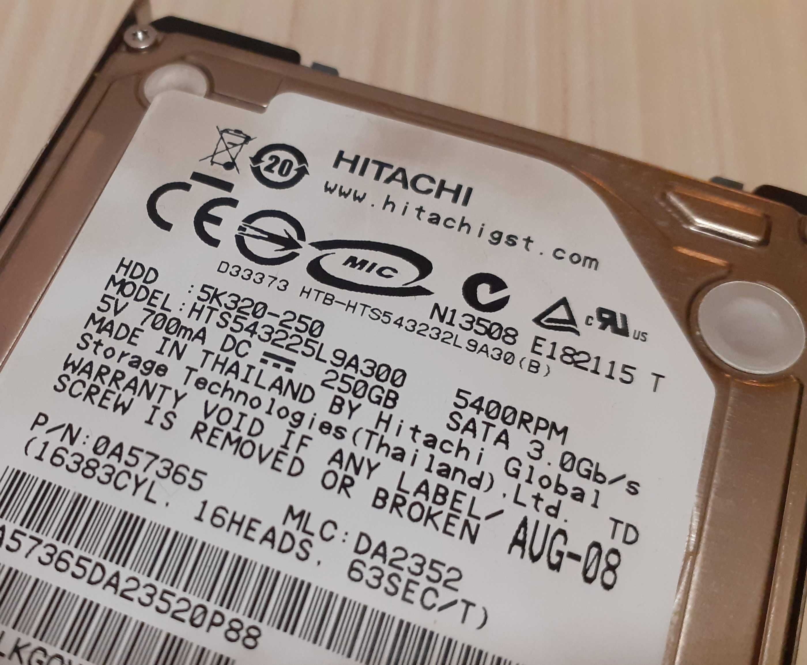 dysk 2.5" Hitachi 250GB Sata 2