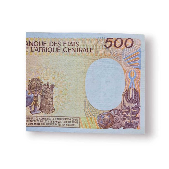 Nota 500 Francos CFA – República Centro-Africana (1986) | Série BEAC