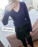 Filoetowy, kaszmirowy sweter 100% cashmere kaszmir