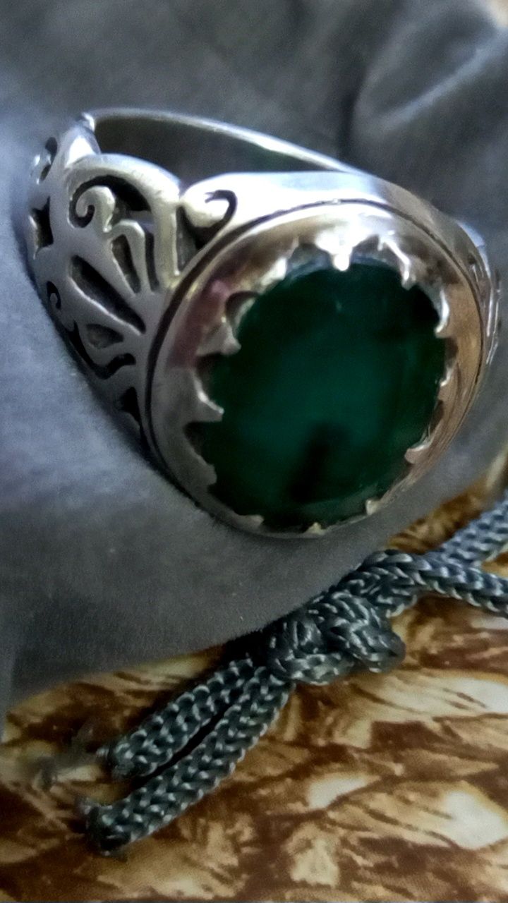 Восточное мужское серебряное кольцо размер 19,5.20