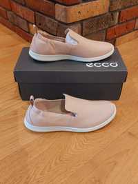 Nowe buty Ecco 37 różowe loafersy espadryle mokasyny skóra