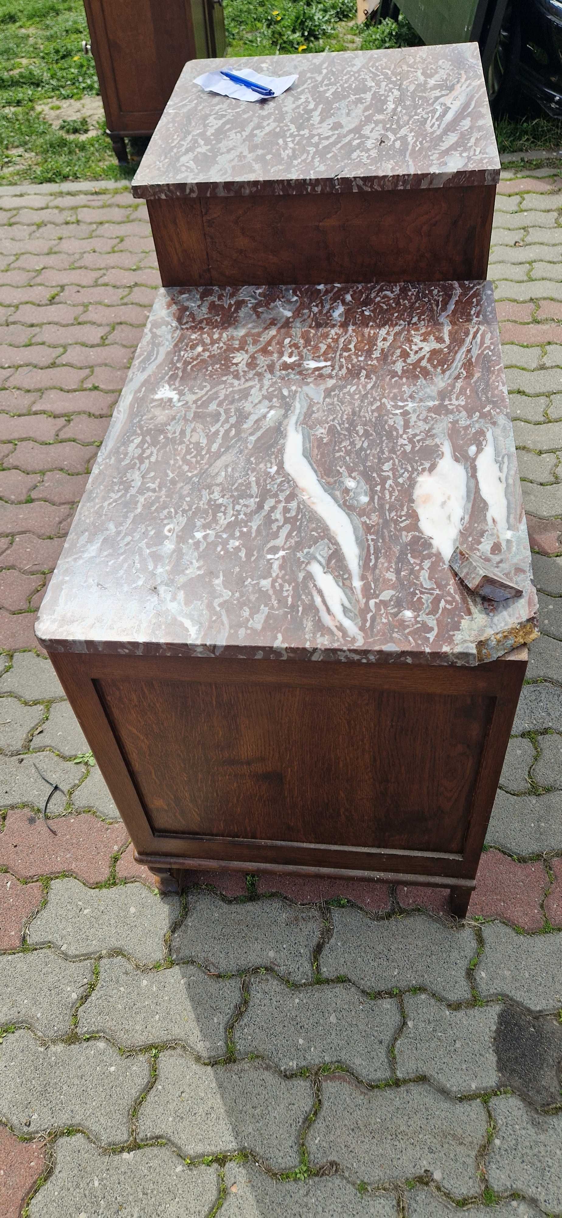 Dębowa sypialnia szafa łóżko z 2 szafkami i toaletka