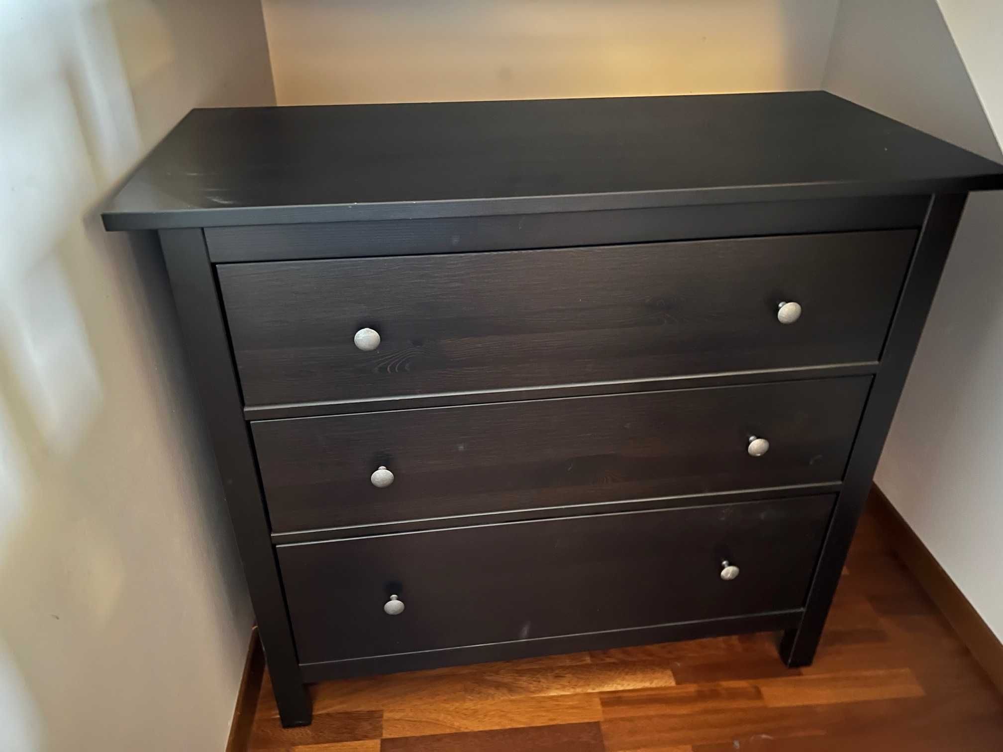 Komoda 3 szuflady  HEMNES  IKEA czarnobrązowa 108x96x50