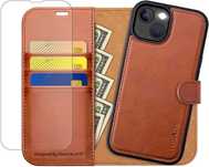 OCASE iPhone 14 Pro etui skórzane magnetyczne 2w1 Portfel RFID brązowe