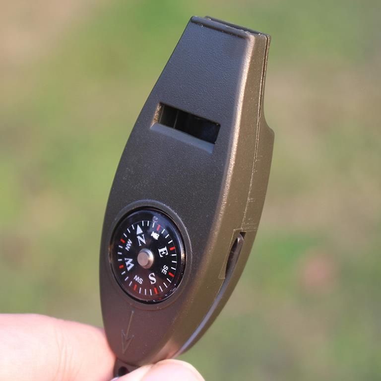 Camo - Gwizdek survivalowy kompas termometr lupa oliwkowy zielony nowy