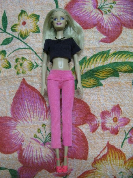 Розовые брючки и топик для кукла Барби