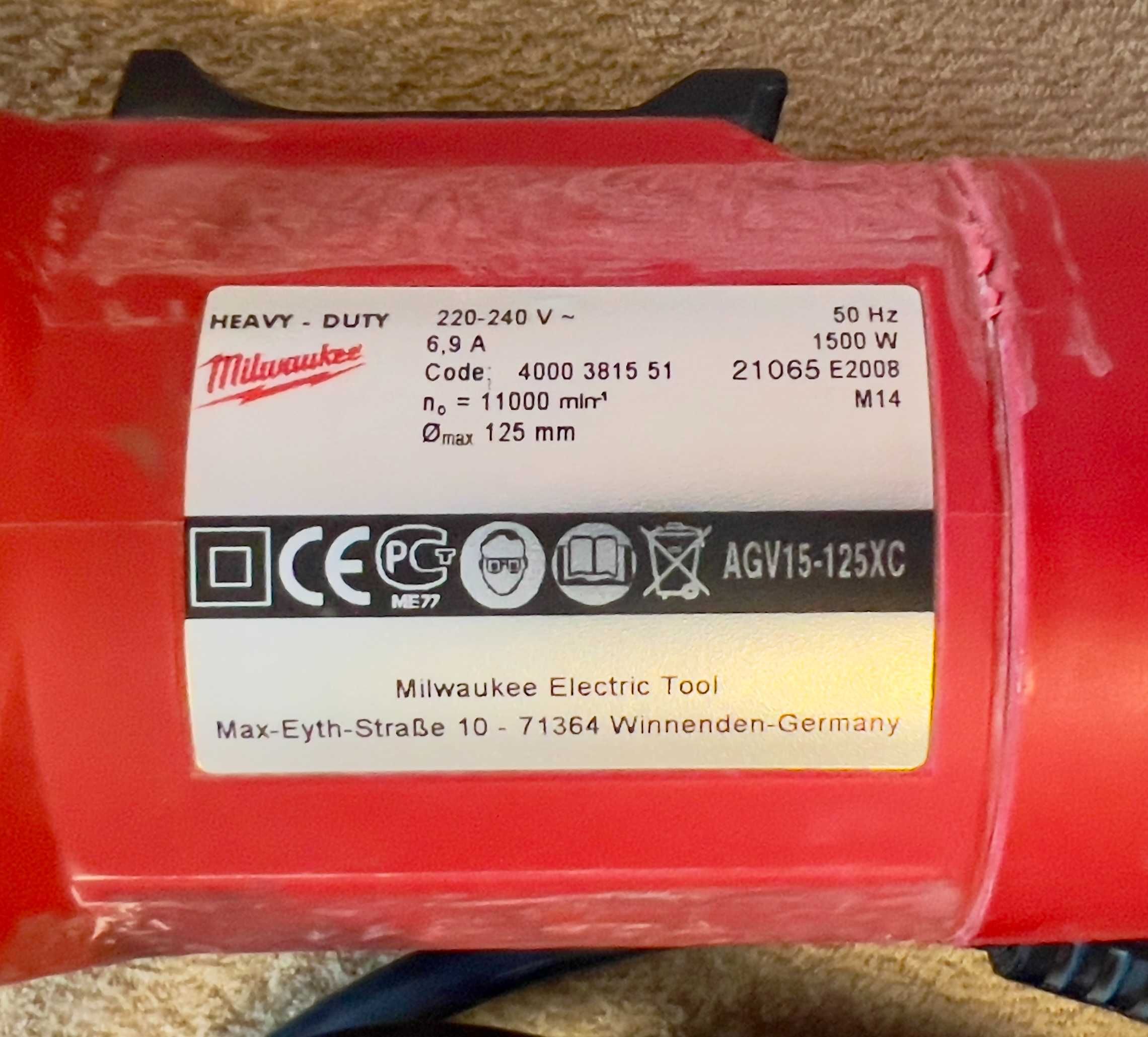 Szlifierka kątowa śr. 125 mm, 1550 W AGV 15-125 XC Milwaukee