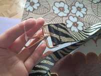 Nowy pasek do torebki zebra brokat