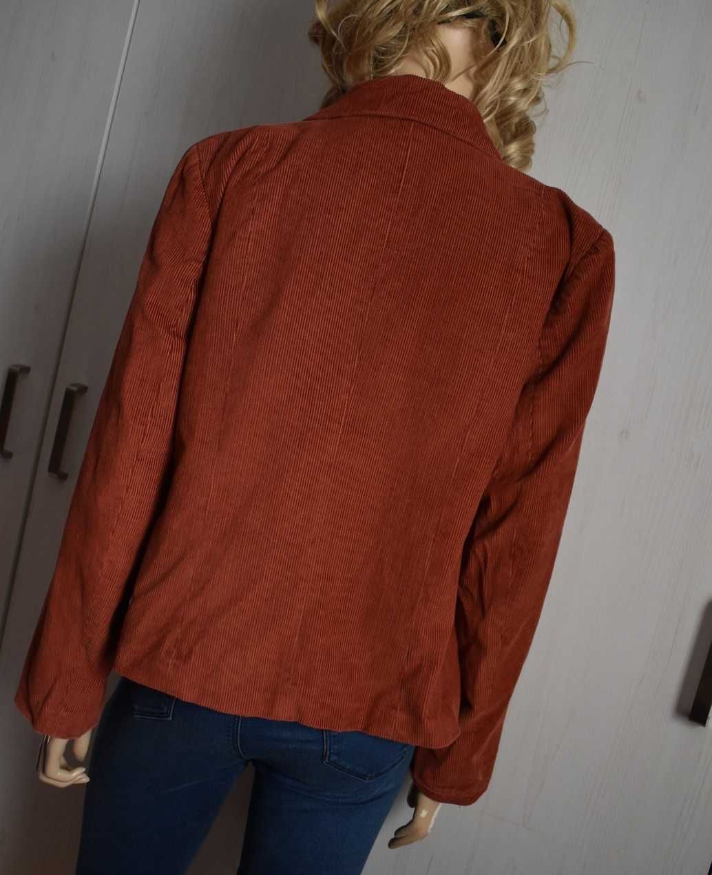 Marynarka 40 L żakiet blazer sztruksowa elegancka biurowa slim bawełna