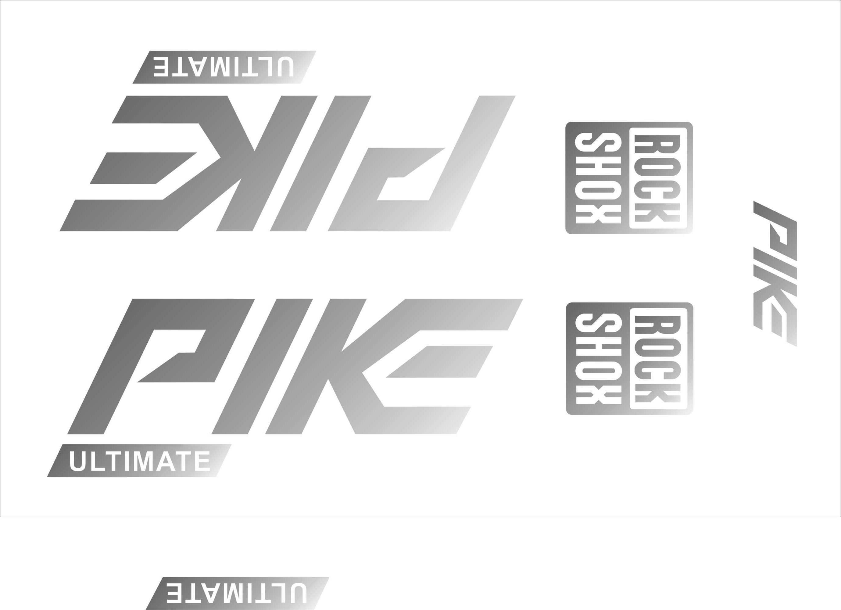 PIKE Ultimate ROCK SHOX srebrne naklejki na amortyzator widelec
