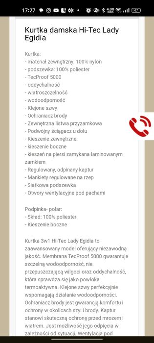 Kurtka HI-TEC 3W1 rozmiar M