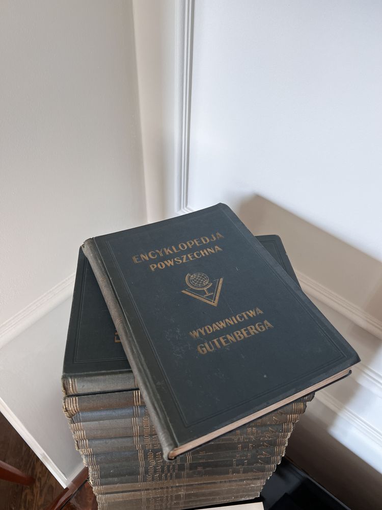 Encyklopedia encykopedja Powszechna Gutenberga 18 tomów 1930 vintage