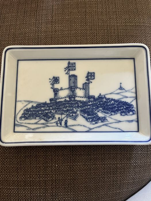 Placa da Vista alegre em porcelana decoracao em azul