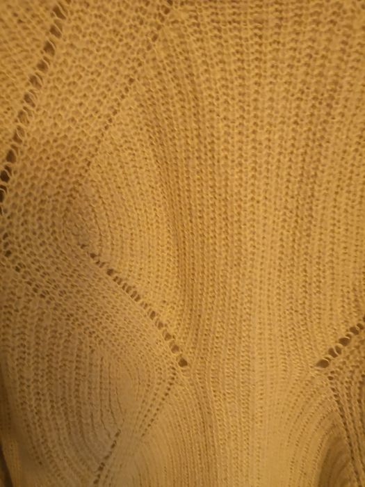 Sweter ażurowy żółty rozm. M/L