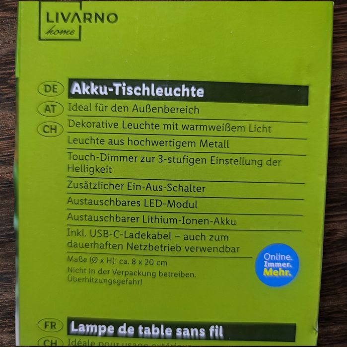 Lampa stołowa nocna bezprzewodowa LED